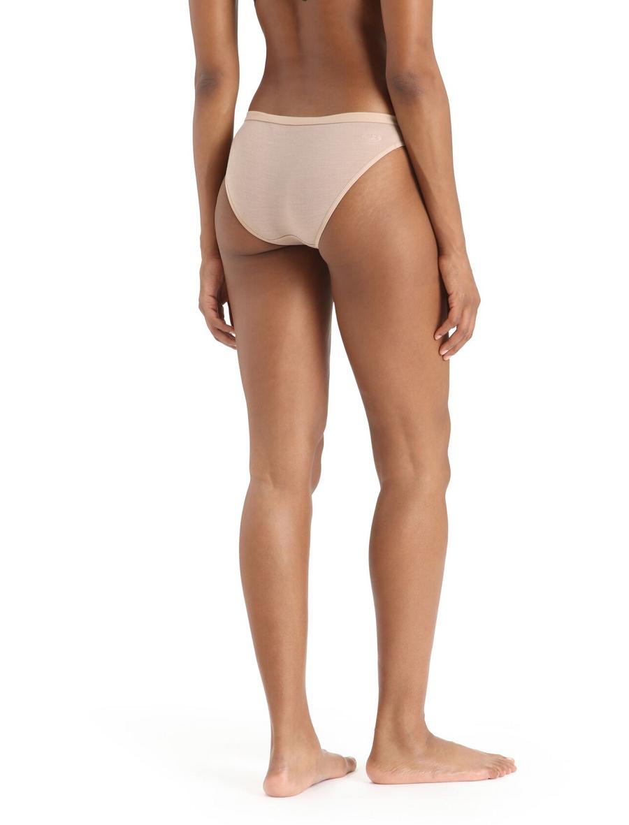 Icebreaker Merino Siren Bikini Briefs Naisten Yksiosainen ja sarjat Khaki Kultaiset | FI 1737XYUF